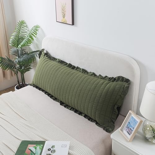 H Household Seersucker Body Pillowcases, 20x54 inches Long Pillowcase Ruffled - Image 2