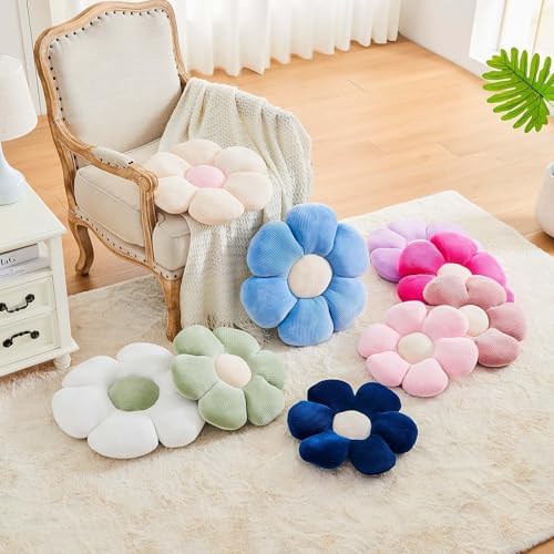 Kcvvcr Sage Green Flower Pillow, 19.6" Cute Flower Shaped Floor Pillow - Image 5