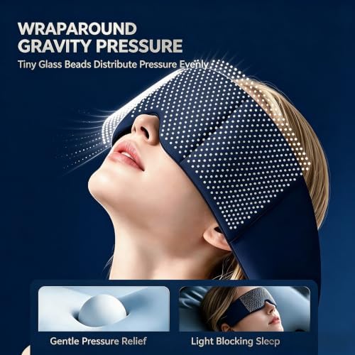 Weighted Sleep Mask for Women Men, Gentle Pressure Eye Mask - Image 3
