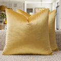 GIGIZAZA Yellow Velvet Pillow Covers 18x18 Decorative Pillows Pack of 2 by GIGIZAZAFocusingonhomedecoration