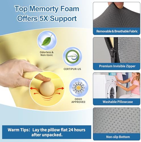 22" XL Reading Pillow Sitting in Bed, Back Support & Armrests - Image 6