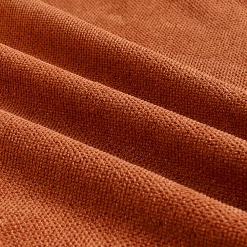 Fancy Homi Set of 2 Small Burnt Orange 12x12 Inch Soft Chenille Decorative - Image 4