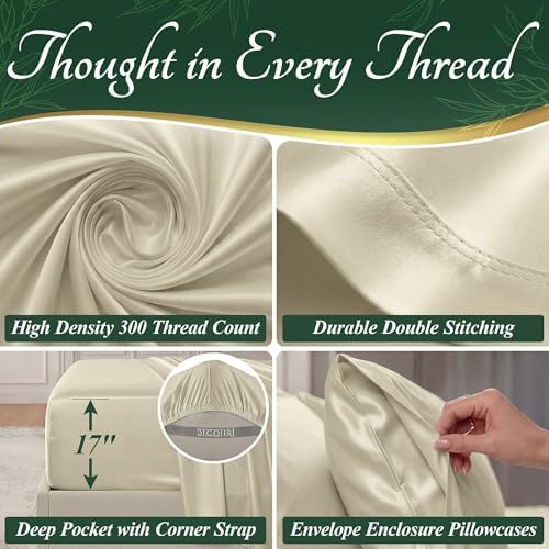 DECOLURE 100% Viscose Derived from Bamboo Sheets King Size, Luxury 6 Pc Set - Image 4