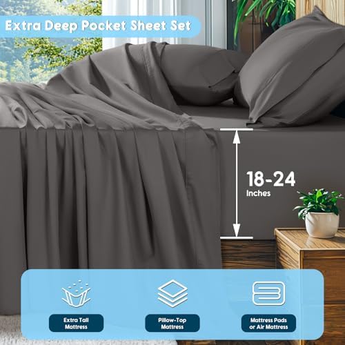 SONORO KATE 1000 Series 100% Egyptian Cotton Full Sheets, Extra Deep Pocket - Image 2