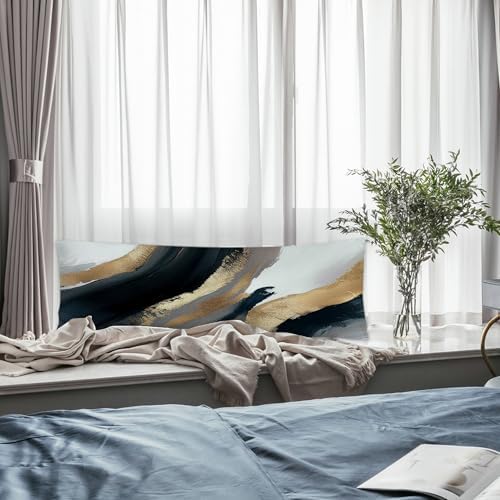 Black and Gold Abstract Body Pillow Covers 20x54, Mid Century Modern Black Gold - Image 5