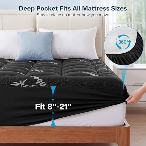 Waterproof Twin XL Size Mattress Topper Viscose Derived from Bamboo, Extra - Image 4