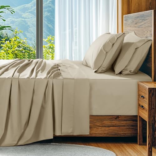 SONORO KATE 1000 Series 100% Egyptian Cotton Queen Sheets, Extra Deep Pocket by SONOROKATE