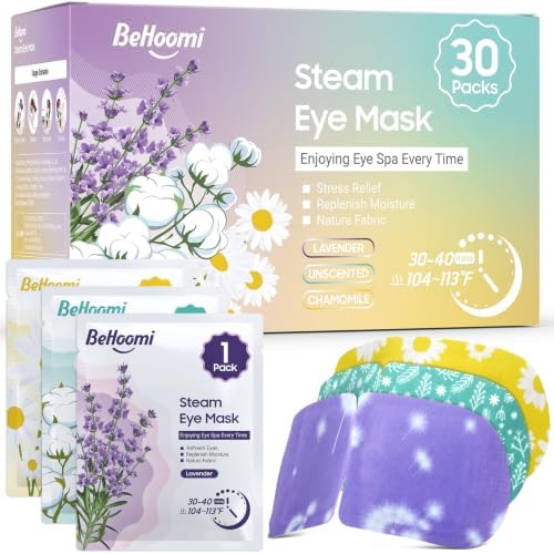 BeHoomi 30Packs Steam Eye Mask, Heated Eye Mask by BeHoomi