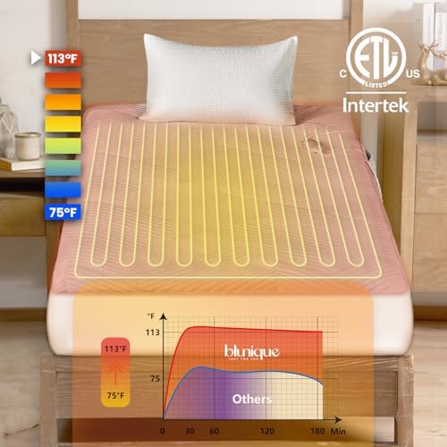 Electric Heated Mattress Pad Full Size Single Control Bed Warmer, Deep Pocket - Image 2