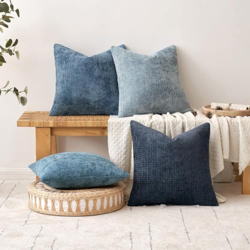 MIULEE Decorative Coastal Blue Euro Sham Pillow Covers 26x26 Inch 2 Pack - Image 4