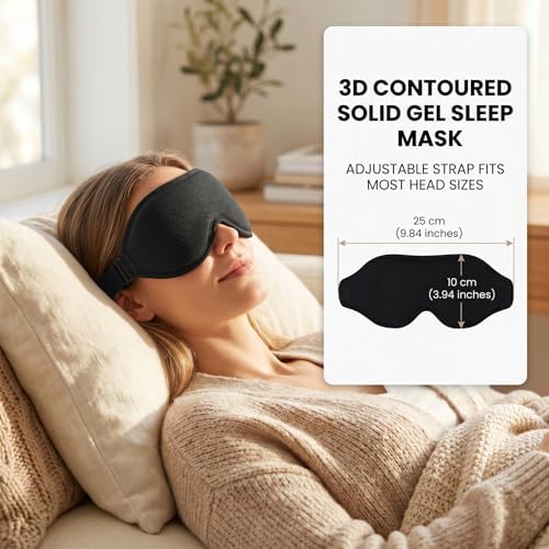 3D Cooling Gel Eye Mask for Migraines and Puffy Eyes, Cold/Heat Therapy for Dry - Image 6