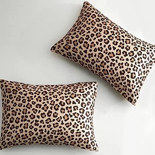 Glod Leopard Printed Pillow Case, King Cheetah Satin Pillowcase 2 Pack - Image 7