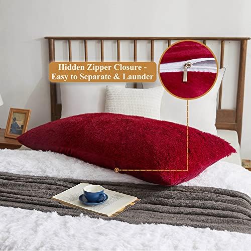 XeGe Soft Fluffy Plush Faux Fur Body Pillow Cover - Image 3