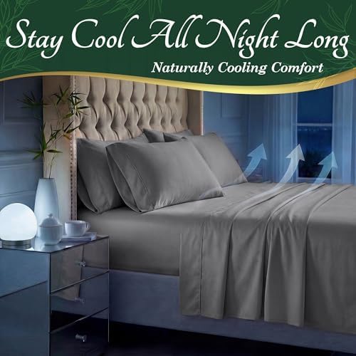 DECOLURE 100% Viscose Derived from Bamboo Sheets King Size, Luxury 6 Pc Set - Image 3
