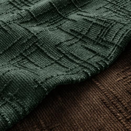 MIULEE Slubby Textured Decorative Throw Pillow Covers Dark Green 18x18 - Image 2