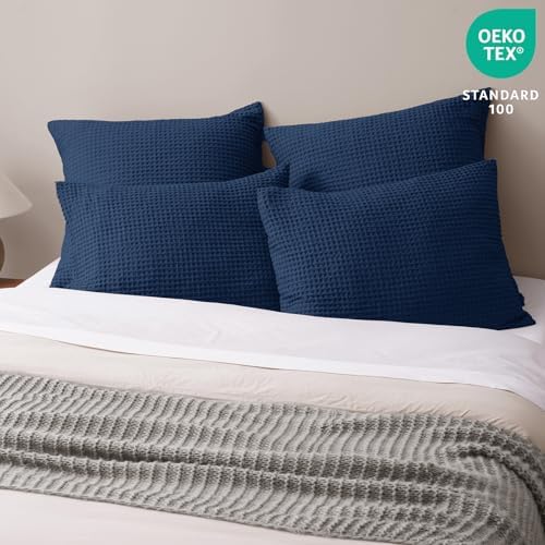 PHF Ultra Soft Waffle Pillow Shams Standard 20"x26", No Insert - Image 2