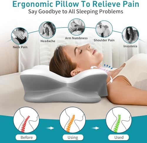 Cervical Pillow for Neck Pain Relief, Ergonomic Neck Pillow for Sleeping - Image 3