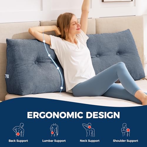 IASEAHK Headboard Pillow King, Wedge Pillow Headboard - Image 3