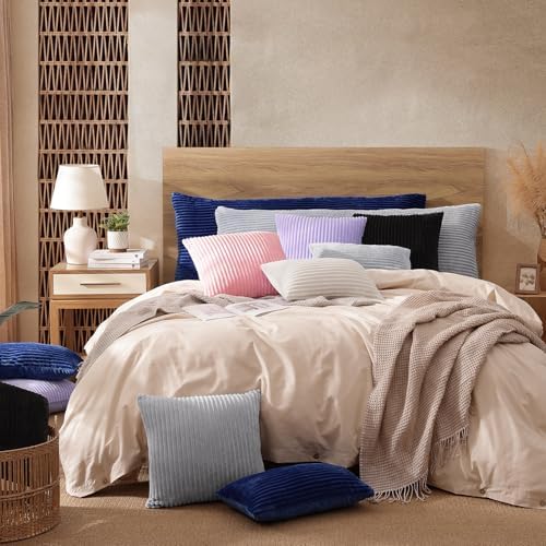 Soft Plush 20x54 Body Pillow Case, Textured Stripe Body Pillow Cover - Image 5