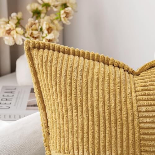 MIULEE Decorative Lumbar Throw Pillow Covers 12x20 Inch Gold 2 Pack - Image 2