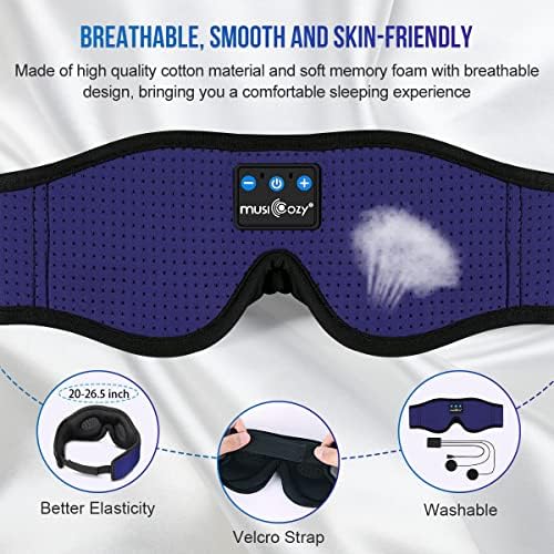 MUSICOZY 3D Sleep Headphones Bluetooth 5.4 Breathable Sleep Eye Mask - Image 3