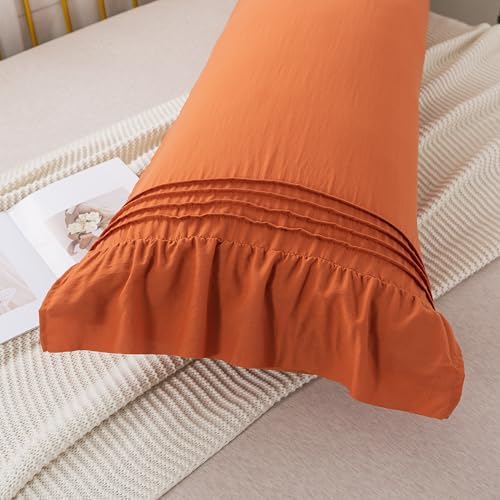 H HOUSEHOLD 20x54 Inches Burnt Orange Body Pillow Cover - Image 3
