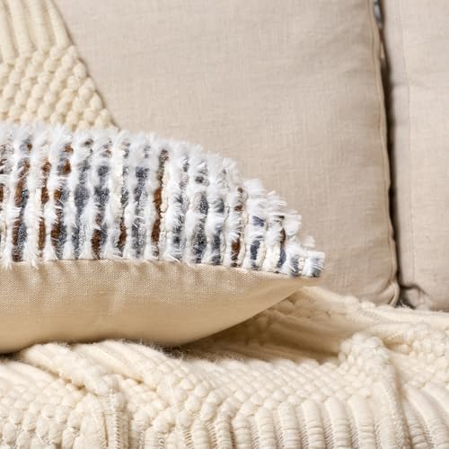 Aeckself Boho Chenille Tufted Pillow Cover 18 x 18 Inch, Decorative Square - Image 4