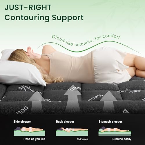 Love's cabin King Mattress Topper Viscose Derived from Bamboo, Thick Pillow Top - Image 3