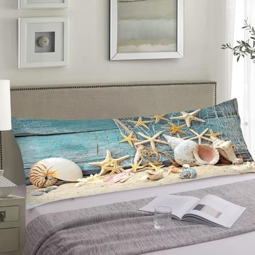 Beach Body 20x54 Coastal Starfish Seashell Cushion Long Pillowcase - Image 2