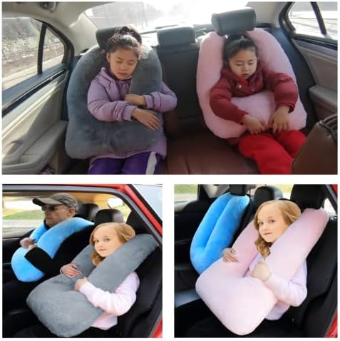 FHSGGP Travel Pillow Car Pillow Kid Car Sleeping Red - Image 5