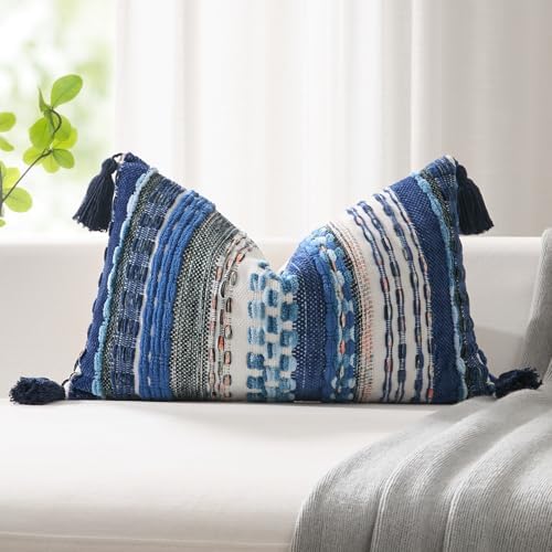 Kevin Textile Boho Tufted 12x20 Inch Lumbar Pillow Cover 1 Pack by KevinTextile