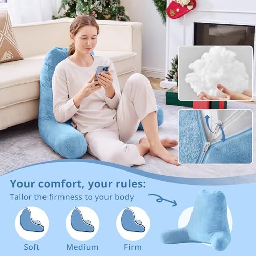 Sasttie Reading Pillow for Bed, Back Pillow for Sitting Up - Image 3