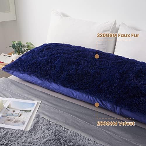 MEGO Luxury Fluffy Faux Fur Body Pillow Cover 20x54 - Image 5