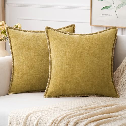 MIULEE Decorative Couch Throw Pillow Covers 20x20 Inch Mustard Yellow by MIULEE
