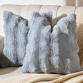 AmHoo Pack of 2 Throw Pillow Covers 3D Dense Faux Rabbit Fur Cozy Super Soft by AmHootextile