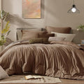 Monbix Queen Comforter Set 7 Pieces Brown Cationic Dyeing Bed in a Bag by Monbix