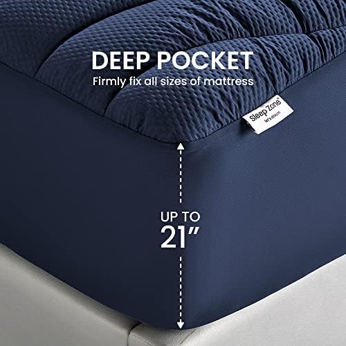 SLEEP ZONE King Size Cooling Mattress Topper, Premium Zoned Cool Mattress Pad - Image 3