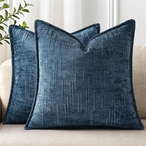decorUhome Chenille Decorative Throw Pillow Covers 24x24 Set of 2 by decorUhome
