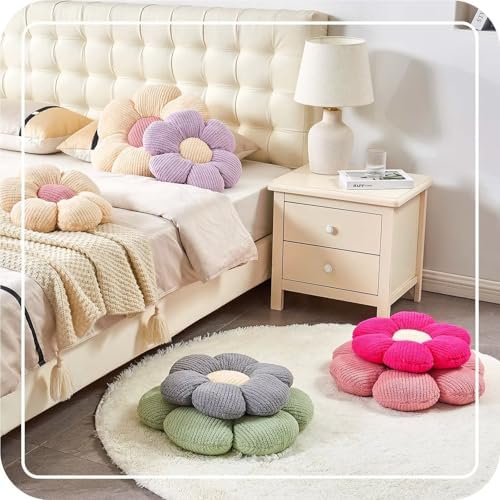 Kcvvcr Flower Throw Pillow, Soft White 19.6" Shaped Floor Pillow - Image 6