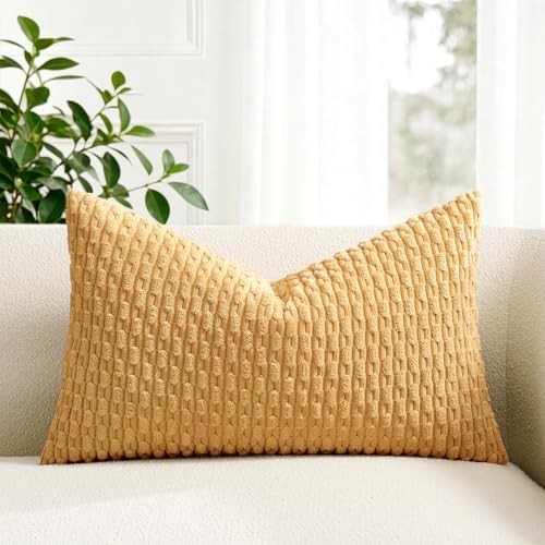 Kevin Textile Soft Corduroy 12"x24" Lumbar Pillow Cover 1 Pack by KevinTextile