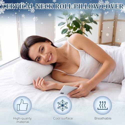 Newwiee 2 Pcs Cooling Neck Roll Pillow Case, 16 x 6 Inch - Image 5