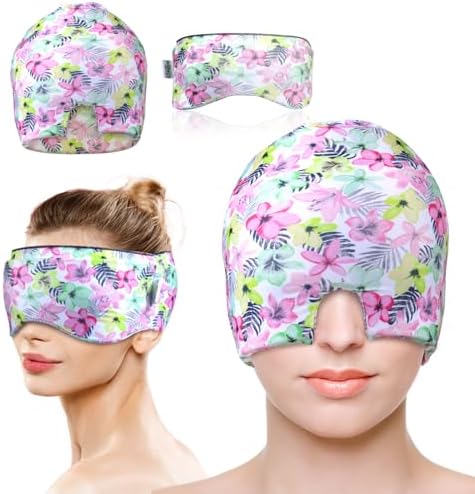Migraine Relief Cap, Gel Cooling Eye Mask, Headache Relief 2 Pack Set by mynovelthings