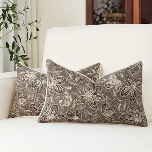 MATTINS 12x20 Vintage Floral Patterned Lumbar Pillow Covers by MATTINS