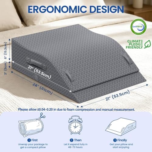 Elevation Pillows for Leg After Surgery, Adjustable Wedge Pillow - Image 2