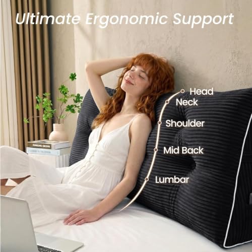 Sasttie Headboard Pillow Queen, Bed Wedge Pillow Headboard - Image 3