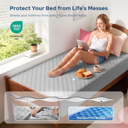 BEDLORE Waterproof Twin XL Mattress Protector, Deep Pocket, College Dorm - Image 3
