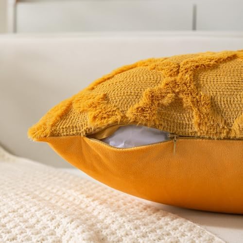 Set of 2 Soft Moroccan Throw Pillow Covers 20x20 Inch Plush Boho Decorative - Image 4