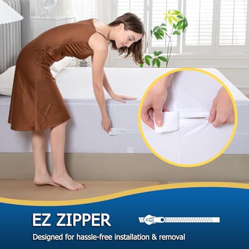 Zippered Mattress Encasement California King, Waterproof Zipper Mattress - Image 3