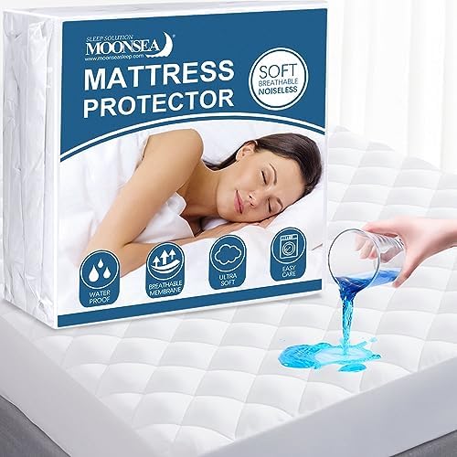 Moonsea Full Mattress Protector, Waterproof Mattress Cover by Moonsea