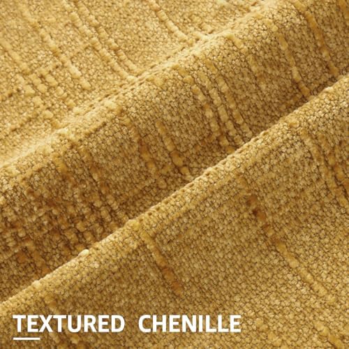 decorUhome Textured Chenille Throw Pillow Covers 24x24 Set of 2 Yellow - Image 2
